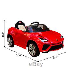 Lamborghini 12V Kids Double Engine Ride On Toy Car Electric Remote Contol Red