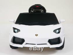 Lamborghini Kids Ride On Power Wheels Car with RC Remote Control White Aventador