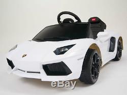 Lamborghini Kids Ride On Power Wheels Car with RC Remote Control White Aventador
