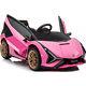 Lamborghini Ride On Cars With Remote Control 12v Power Usb Mp4 Touch Screen Pink
