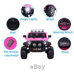 Leadzm 12V Kids Powered Ride On Car Toy Jeep Battery Wheel Remote Control Pink