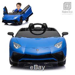 Licensed Lamborghini 12V Electric Kids Ride On Car with Remote Control MP3 -Blue