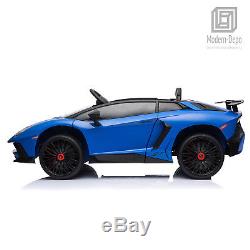 Licensed Lamborghini 12V Electric Kids Ride On Car with Remote Control MP3 -Blue
