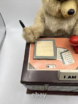 Linemar Battery Operated Toy I Am The Boss Telephone Stuffed Bear Marx READ