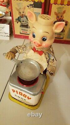 Lot of 10 1950's Japan Battery Operated Toys Piggy Chef Burger Cook Dog
