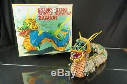 MARX SNAPPY THE BUBBLE BLOWING DRAGON With REPRO BOX BATTERY OPERATED TIN TOY