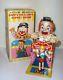 Mib 1960s Happy The Clown Puppet Show Battery Operated Tin Litho Circus Toy Mint