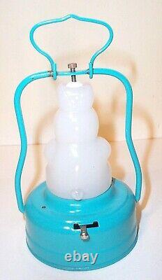 MINT 1950's BATTERY OPERATED BUNNY RABBIT LANTERN FROSTED / MILK GLASS LAMP