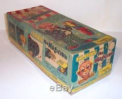 MINT 1950's BATTERY OPERATED CLOWN THE MAGICIAN TIN LITHO CIRCUS TOY ALPS JAPAN
