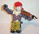 Mint 1950's Battery Operated Happy Fiddler Violin Clown Tin Litho Toy Very Nice