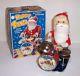 Mint 1950's Battery Operated Happy Santa Drumming With Lighted Eyes Alps Japan