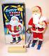 Mint 1950's Battery Operated Jolly Santa Claus On Snow Tin Litho Christmas Toy