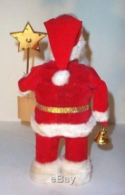 MINT 1950's BATTERY OPERATED SANTA CLAUS WITH BLINKING WAND CHRISTMAS TOY MIB