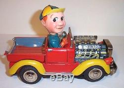 MINT 1950's JOHN'S FARM TRUCK BATTERY OPERATED TIN LITHO TOY JAPAN works great