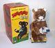 Mint 1950's Linemar Battery Operated Sneezing Bear Tin Litho Japan Toy Mib