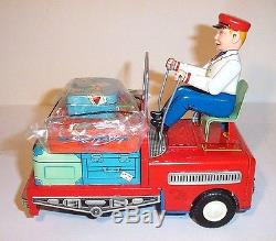 MINT 1950s BATTERY OPERATED B-Z TRAIN PORTER TIN LITHO TOY JAPAN M-T Co. MIB