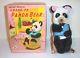 Mint 1950s Battery Operated Grand-pa Panda Bear Tin Litho Popcorn Toy Japan Mib