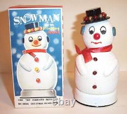 MINT 1950s BATTERY OPERATED SNOWMAN WITH BLINKING NOSE MIB SANTA CLAUS CHRISTMAS