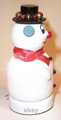 MINT 1950s BATTERY OPERATED SNOWMAN WITH BLINKING NOSE MIB SANTA CLAUS CHRISTMAS