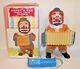 Mint 1960's Battery Operated Happy'n Sad Magic Face Accordian Clown Toy Mib