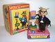 Mint 1960's Battery Operated Mr. Fox The Magician Tin Litho Magic Toy Mib Japan
