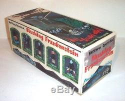 MINT 1960s BATTERY OPERATED MOD MONSTER FRANKENSTEIN TIN LITHO HALLOWEEN TOY MIB