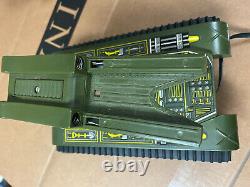 MISSILE TANK MS-58 Vintage BATTERY OPERATED TESTED WORKS with missiles, stickers
