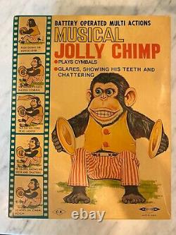 MUSICAL JOLLY CHIMP VINTAGE Animated Clapping Cymbal Monkey in Box DAISHIN RARE