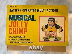 MUSICAL JOLLY CHIMP VINTAGE Animated Clapping Cymbal Monkey in Box DAISHIN RARE