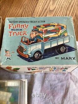 Marx Battery Operated Action Funny Block Truck Boxed