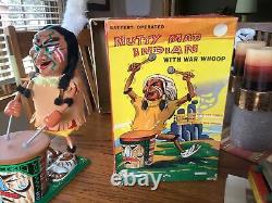 Marx Nutty Mad Indian with War Whoop / Battery Operated / Working / With Box