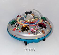 Masudaya Battery Operated Mickey Mouse UFO Made in Japan