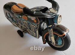 Masudaya Modern Toys Japan Tin Litho Battery Expert Motor Cyclist Motorcycle