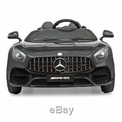 Mercedes Benz 12V Electric Kids Ride On Toy Cars with Remote Control MP3 LED Black