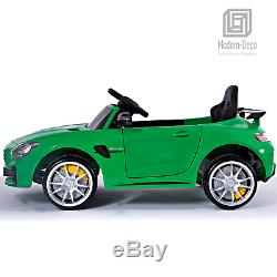 Mercedes Benz AMG GTR 12V Kids Electric Ride On Car with Remote Control Green