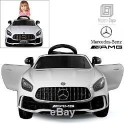 Mercedes Benz AMG GTR 12V Kids Electric Ride On Car with Remote Control White