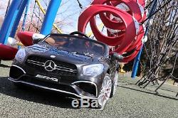 Mercedes Benz SL 12V Dual Motor Kids Electric Ride-On Car with Remote Black