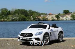 Mercedes Benz SL 12V Kids Electric Ride-On Car with Remote White