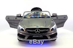 Mercedes CLA45 12V Kids Ride-On Car with R/C Parental Remote Gray Metallic