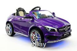 Mercedes CLA45 AMG 12V Kids Ride-On Car with Parental Remote Purple Metallic