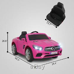 Mercedes SL500 12V Electric Kids Ride On Toy Cars 6 Speeds withRemote Control Pink
