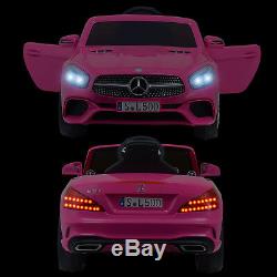 Mercedes SL500 12V Electric Kids Ride On Toy Cars 6 Speeds withRemote Control Pink