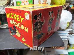 Mickey The Magician Battery Operated Tin Toy 1960 N Mint Works Repro Box Japan