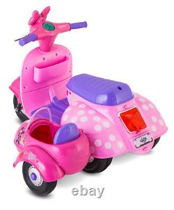 Minnie Mouse Scooter with Doll Sidecar 6-Volt Ride-On Toy Car for Girls Kids Ne