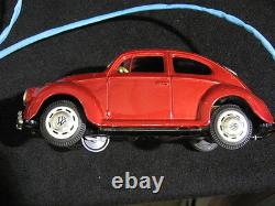 Mint 1960-70's Bandai Volkswagen Beetle Sedan Battery Operated Toy in Box Unused