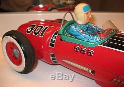 Modern Toys MASUDAYA Japan Tin Battery-Operated Red Race Car CHAMPION RACER 301