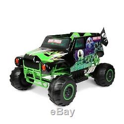 Monster Jam Grave Digger 24 Volt Battery Powered Kids Ride On Truck Quad Vehicle