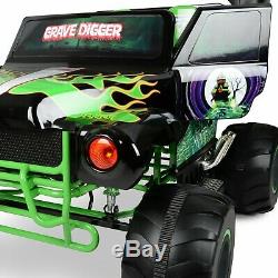 Monster Jam Grave Digger 24 Volt Battery Powered Kids Ride On Truck Quad Vehicle