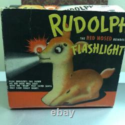 Montgomery Ward's 1939 Rudolph Flashlight with Box Working EUC