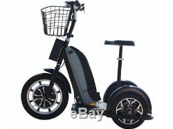 MotoTec Electric Mobility Scooter Transporter Trike Bike 48v 800w-Black-new
